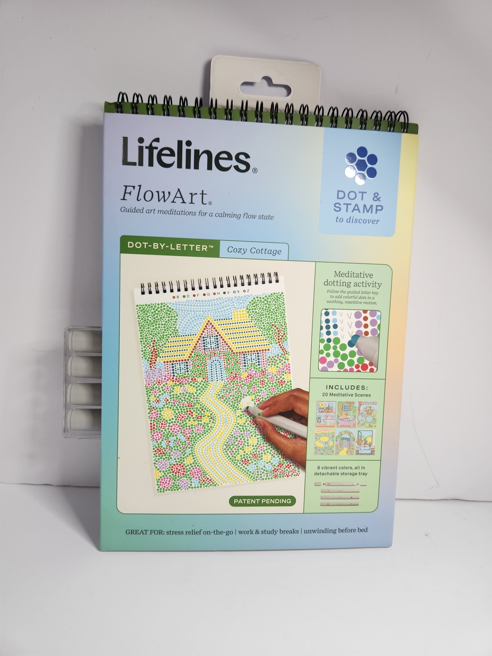 Lifelines FlowArt Dot-by-Letter Cozy Cottage Dotting Kit - Pastel Greens & Blues